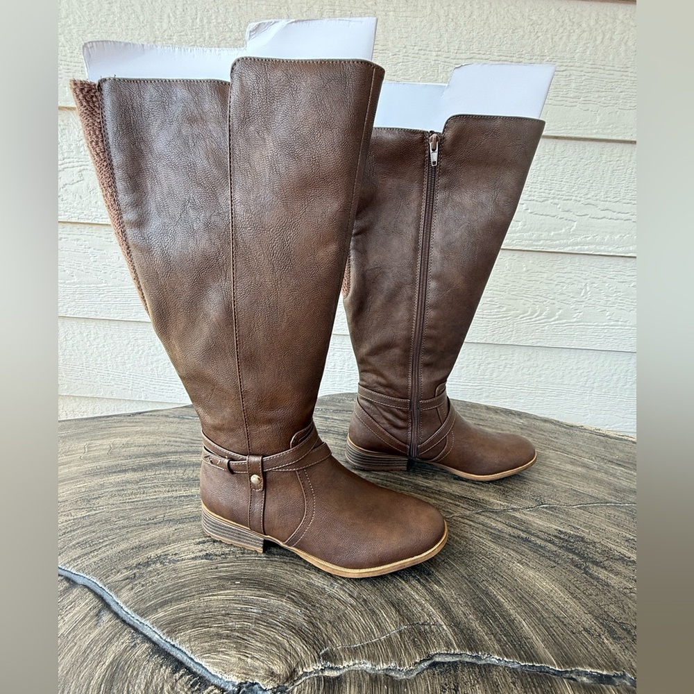 Life Stride Brown Boots Wide Calf 8M